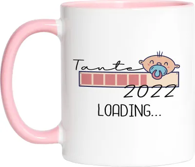 Produktbild von Tante Loading 2022 Rosa Tasse für werdende Tanten zur Geburt Nichte Neffe Babynews Ich werde Tante Geschenk Tasse