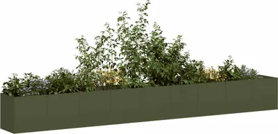 Produktbild von Möbel Pflanzkübel Olivgrün 360x40x40 cm Kaltgewalzter Stahl - Beete 860699
