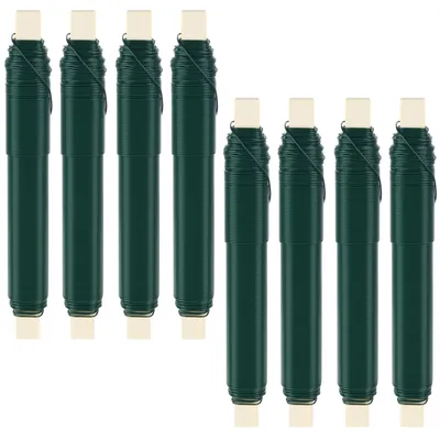 Produktbild von 8 Stück Bindedraht Grün für Adventskranz Novatool, Stabiler Blumendraht 0,65 mm, Blumenwickeldraht-Set, Bindedraht auf Holzstab Gewickelt, zur Befestigung von Blumen und Pflanzen, Basteldraht