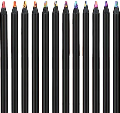Produktbild von 8/12-teiliges Farbverlauf-Regenbogen-Bleistiftset für Kinder und Erwachsene, riesige Buntstifte, zum Ausmalen von Kunstwerken, Skizzieren, Bleistift, Kunst, Schulbedarf
