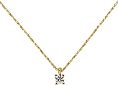 Produktbild von Collier Ankerkette mit Anhänger Solitär Diamant Brillant 585 Gold Gelbgold, 45cm