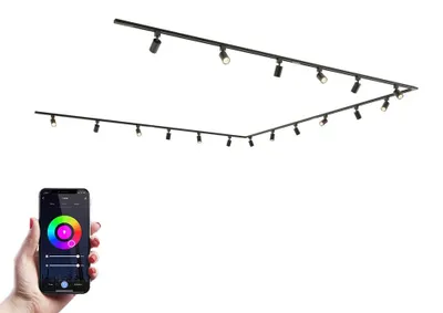 Image de HOFTRONIC - Kit système de rails 6 x 1,5 m 18 spots RGBWW GU10 IP20
