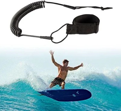 Image de Sangle de sécurité avec corde pour planche de SUP et skis nautiques - 55 x 3 000 mm