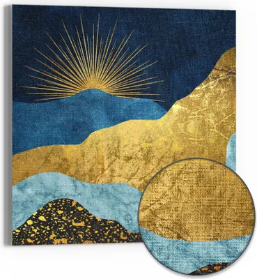 Produktbild von DEQORI Hybrid Leinwand Bild 30x30 cm 'Lichtspiel der Dämmerung' Wandbild Glas flach modern