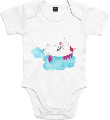 Produktbild von Mr. & Mrs. Panda Strampler Einhorn Verliebt 12. - 18. Monat - Heather Grey - Geschenk, Einhörner, babyanzug, Freundin, Baby, Liebe, overall, Unicorn, babykleidung body