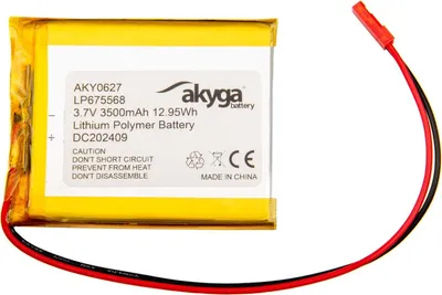 Produktbild von Akyga AKY0627, Akku, Silber, Lithium-Ion (Li-Ion), 3500 mAh, 3,7 V, 55 mm