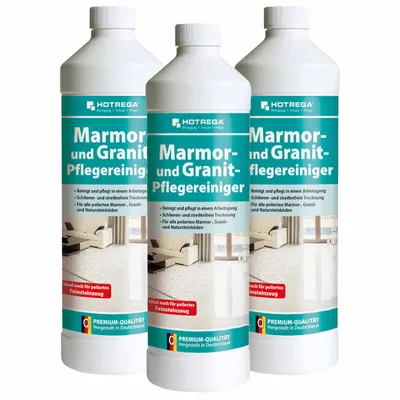 Produktbild von HOTREGA Marmor und Granit Pflegereiniger Konzentrat 1l - Marmor-Reiniger , Fliesenreiniger, Steinreiniger, Natursteinreiniger