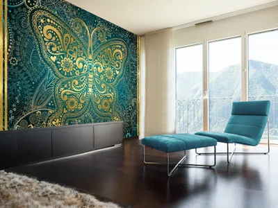 Produktbild von Vlies Fototapete 350x256 cm Tapeten Wandtapete XXL Schmetterling Orient p-A-0004-a-c