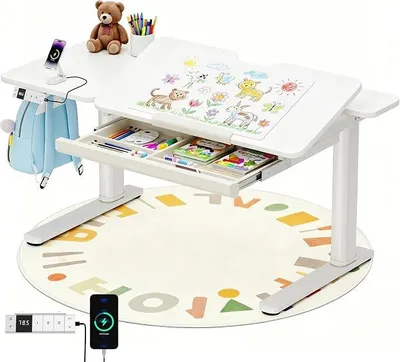 Imagen del producto de Escritorio infantil con altura ajustable, mesa para niños de 120 x 60 cm