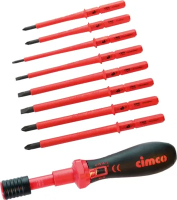 Produktbild von Cimco VDE-Drehmoment-Schraubendreher-Set, 9-teilig, 1 Stk.