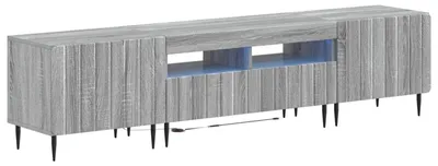 Imagen del producto de vidaXL: Mueble de TV LED de 5 piezas, color Sonoma gris, fabricado en material de madera