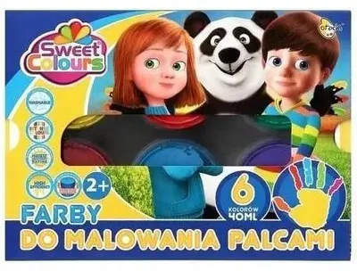 Zdjęcie produktu dla Farby do malowania palcami 6 kolorów 40ml