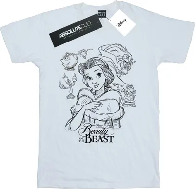 Produktbild von Disney - "Beauty And The Beast" T-Shirt für Damen BI42902 (5XL) (Weiß)