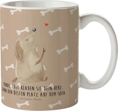Produktbild von Mr. & Mrs. Panda Trinklernbecher Hund Liebe - Hundeglück - Geschenk, Sprüche, Pott, Herz, Kunststoffbecher, Plastikbecher, Haferl, Süß, Verliebt, Reisebecher