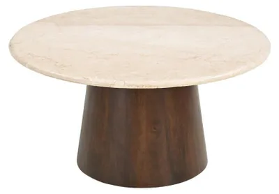 Produktbild von Couchtisch Bottecino aus Mangoholz Ø75cm - Beige/Braun