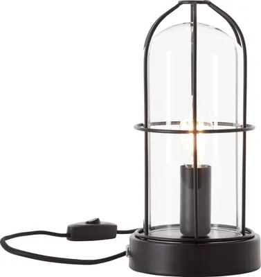 Produktbild von Brilliant Tischleuchte Storm Schwarz Metall/Glas Ø12,5cm  max. 40W E14 ohne Leuchtmittel mit Schalter