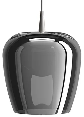 Imagen del producto de Lámpara colgante Zafferano Bilia, 230 V, LED, 8 W, fabricada en vidrio de borosilicato soplado a mano, con acabado en aluminio plateado, diámetro de 27 cm, altura de 333 cm