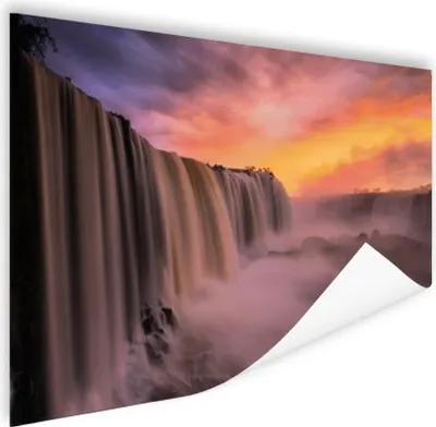 Produktbild von MuchoWow® Poster Wasserfall - Sonnenuntergang - Natur 90x60 cm - Schlafzimmer