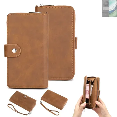 Produktbild von K-S-Trade Handyhülle Schutzhülle kompatibel mit Huawei Mate 60 Pro+ & Portemonnee Tasche Handytasche Case Etui Geldbörse Wallet braun (1x)
