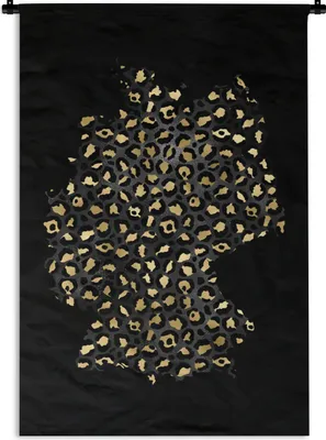 Produktbild von MuchoWow® Wandteppich Wandbehang Europakarte - Deutschland - Pantherdruck 90x135 cm Tapisserie Dekoration Wandtuch - Baumwolle - Wandskulptur