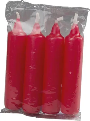 Zdjęcie produktu dla Świeczki adwentowe czerwone, w opakowaniu po 4 sztuki, do wieńca adwentowego i dekoracji (wys. x średnica) 10,5 x 2,3 cm NOWOŚĆ