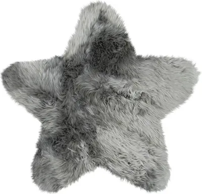 Produktbild von Heitmann Felle Lammfell Motiv 'Stern' Rückseite unterfüttert, Farbe Grau 1207GR