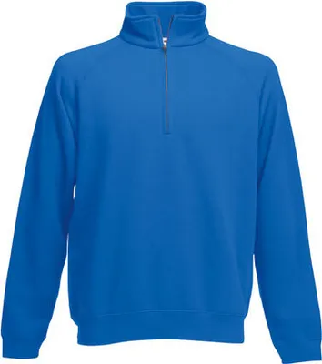 Produktbild von Fruit of the Loom - Premium Zip Neck Raglan Sweat - Royal Blue - S