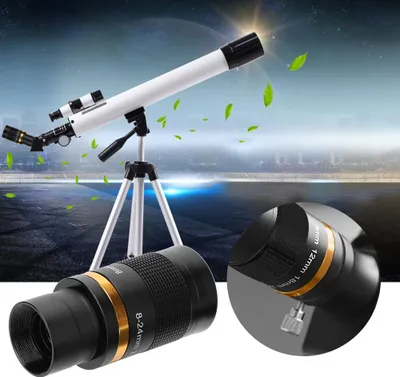 Immagine prodotto di Telescopio astronomico 8-24 mm oculare con zoom continuo Osservazione 1,25 pollici/31,7 mm Nero