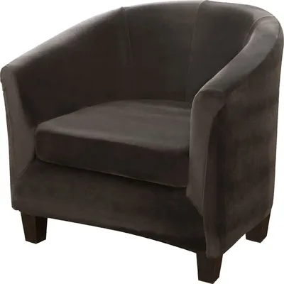Obrázek produktu pro Topchances Kryt židle Club Chair Slipcover, Velvet Tub Chair Sofa Cover for Cafe Chair Club Chair Lounge Chair Cocktail Chair (Dark Grey)