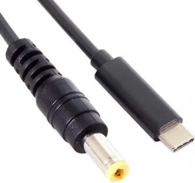 Produktbild von SYSTEM-S USB 3.1 Kabel 145 cm Typ C Stecker zu DC 20 V 5,5 x 1,1 mm Stecker