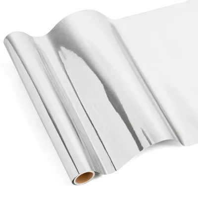 Zdjęcie produktu dla Folia winylowa metaliczna, kolor srebrny, 30,5 x 125 cm, samoprzylepna, do zastosowań DIY (zrób to sam)