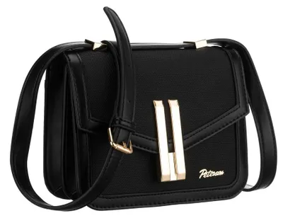 Obrázek produktu pro Peterson dámská černá crossbody kabelka s klopou 29x16 cm