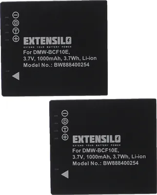 Produktbild von EXTENSILO 2x Akku kompatibel mit Panasonic Lumix DMC-FP8, DMC-FP8N, DMC-FP8P, DMC-FP8R, DMC-FP8A, DMC-FP8G, DMC-FP8K Kamera (1000 mAh, 3,7 V, Li-Ion)
