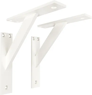 Produktbild von 2x sossai FSHR Design Regalträger in Weiß 180x180mm Regalwinkel Bücherregal Konsole Regal Halter