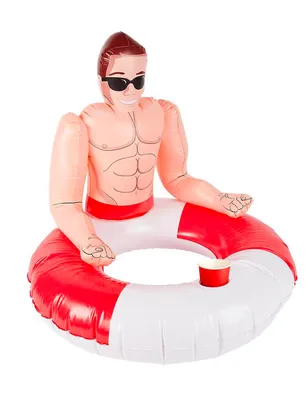 Productafbeelding van Smiffys Opblaasbare reddingszwemmer, drijfbak, rood en wit, 88 cm / 35 inch