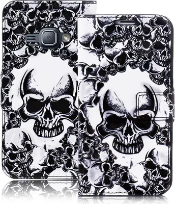 Produktbild von Samsung Galaxy J1 2016 Bookstyle Skull QBY-020