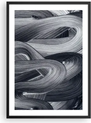 Produktbild von Gerahmtes Poster - Schwarzer Rahmen - Farbe Pinsel Schwarz - 50x70 cm - Wand Bild - Wanddeko - Wandbilder - Kunstposter - Wandposter - Bilderrahmen - Bilder - Kunstdruck - P2BPA50x70-5024