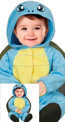 Productafbeelding van Dierenkostuum, baby schildpad kostuum met capuchon, in blauw en geel. Grappig dierenverkleedpak voor carnaval, een leuk schildpadenpak voor avontuurlijke kinderen. Maat: 86/92. Kleur: blauw/geel
