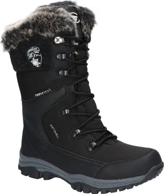 Produktbild von American Club Sn36 Damen Winterschuhe Softshell, Tripletex-Membran, Hohe Winterstiefel mit Fleecefutter, Gefüttert Schneestiefel, Schwarz 40