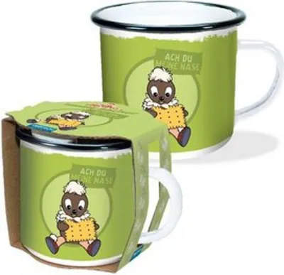 Produktbild von Unser Sandmännchen Emaille-Becher Ach du meine Nase