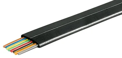 Produktbild von Telefonflachkabel 8-adrig, 100 m Rolle, AWG 28, CCA (kupferkaschiertes Aluminium) Kupferkaschierter Aluminiumleiter (CCA)