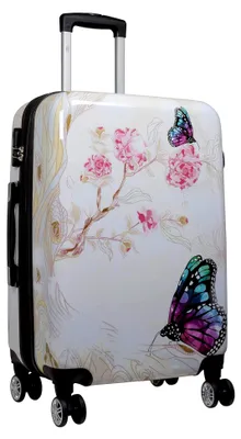Produktbild von Bunter Hartschalen City-Koffer Motiv Schmetterling Bedruckt - 67 Zentimeter 66 Liter 4 Rollen Butterfly