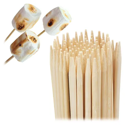 Produktbild von Relaxdays Bambus Holzspieße 300er Set, Schaschlikspieße 40cm lang, Stäbchen f. Marshmallows, Zuckerwatte, Ø 4 mm, natur