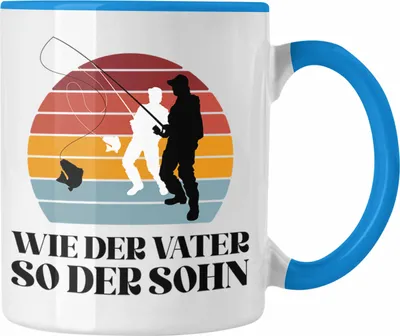Produktbild von Trendation - Angler Tasse Geschenk Männer Sohn Spruch Lustig für Fischer Geschenkidee Angeln Becher (Blau)