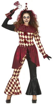 Horror-Harlekin-Kostüm Damen Gr. L 42-44, 3-teilig