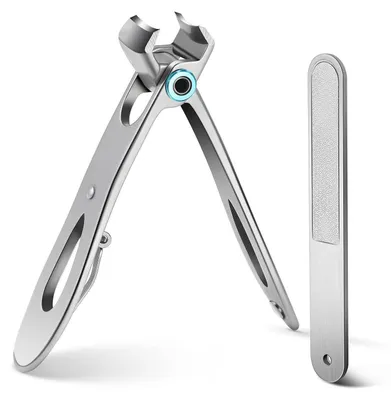 Immagine prodotto di Set di tronchesi per unghie, adatti per unghie spesse, larghezza 16 mm, in acciaio inossidabile, con lima per unghie, finitura argento opaco