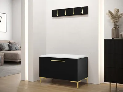 Obrázok produktu pre Nábytok do predsiene s čalúnenými panelmi ANDORA 7 - čierny / biela