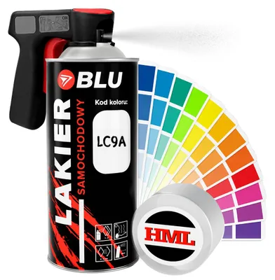 Zdjęcie produktu dla Lakier samochodowy spray LC9A biały pureweiss do VW + pistolet BLU