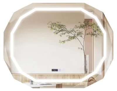 Image de Miroir de salle de bains - Miroir mural à LED - Antibuée avec chauffage - Intensité réglable - 3000–6500 K - 91,5 x 71 cm - Argent