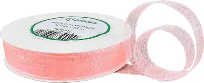 Zdjęcie produktu dla Tasiemka / wstążka organza łososiowa 12mm x 23m